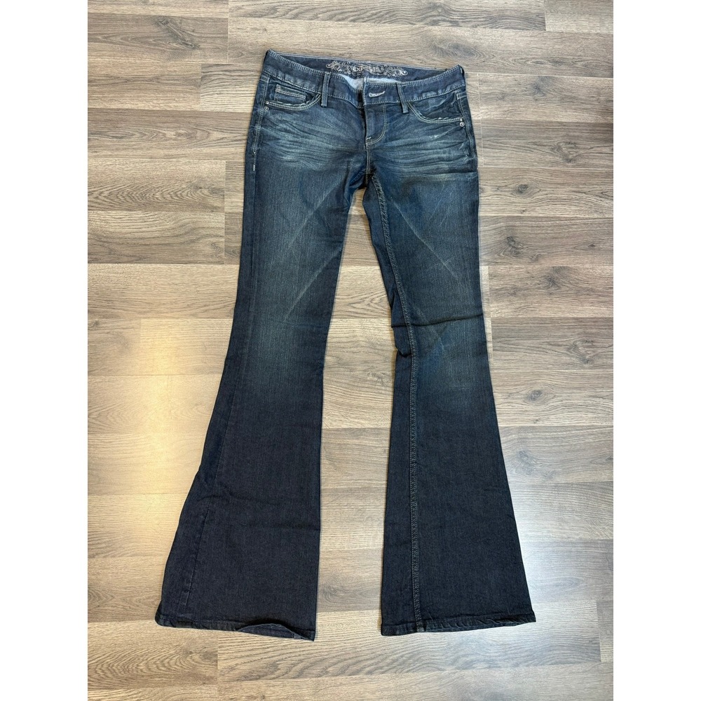 Express Stella Flare Jeans Dark Wash Low Rise Regular Fit Denim Size 2